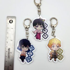 Lot of 3 Demon Slayer: Kimetsu no Yaiba New Acrylic Keychains Japanese Anime